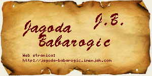 Jagoda Babarogić vizit kartica